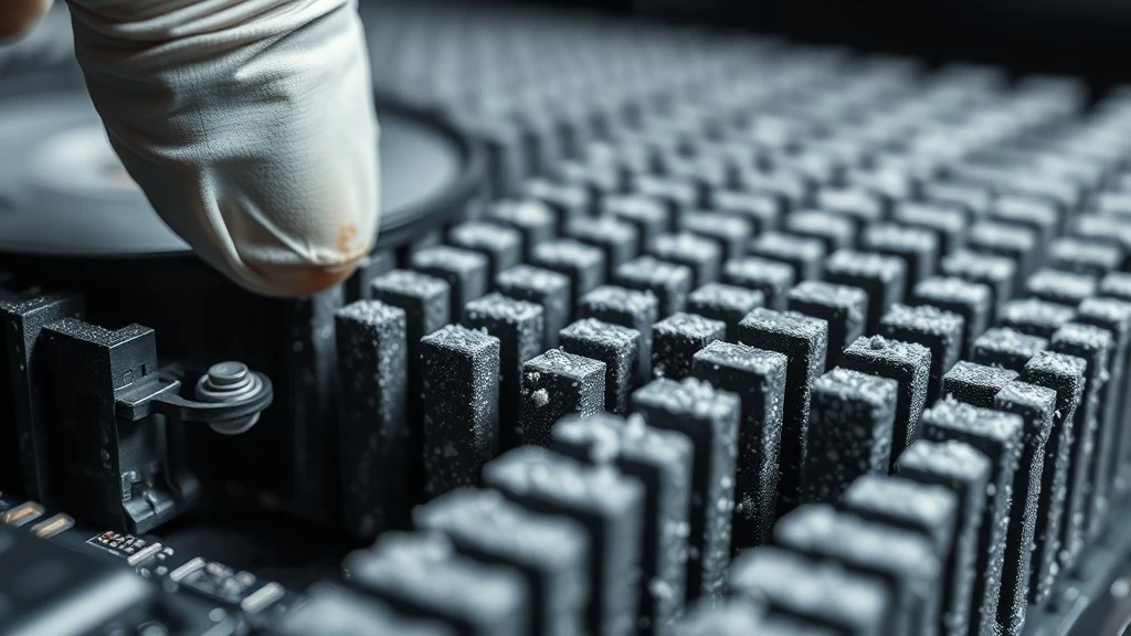 Dust and debris built up between the cooling fins of a drives heatsink