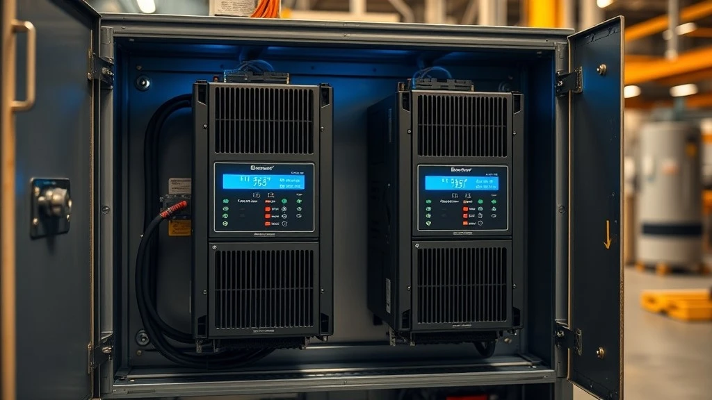 Two Allen-Bradley PowerFlex AC drives mounted side by side in an open industrial control cabinet