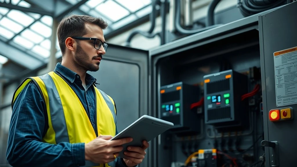 An engineer comparing two industrial drive units mounted in an electrical panel